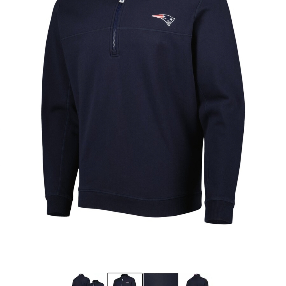 Vineyard Vines Men's New England Patriots Quarter Zip Sweatshirt Size XL. NWT